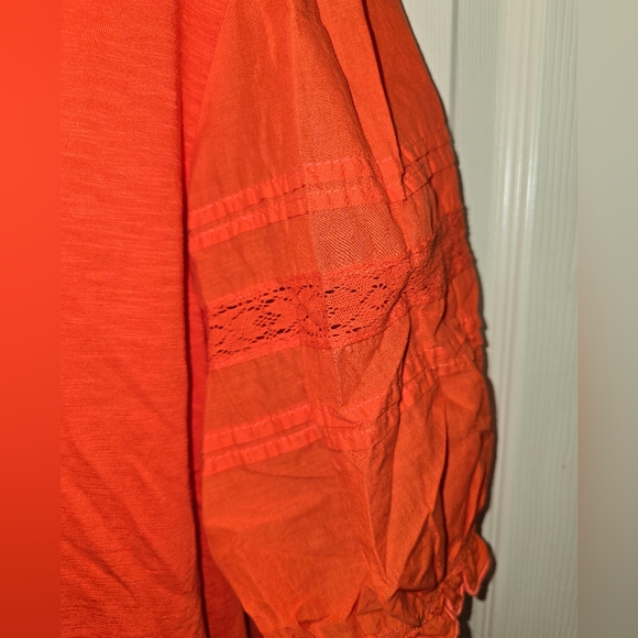 Ralph Lauren  Coquette Hippie Black Label  Jersey Orange  Short Puff Sleeves S2X - Picture 7 of 12